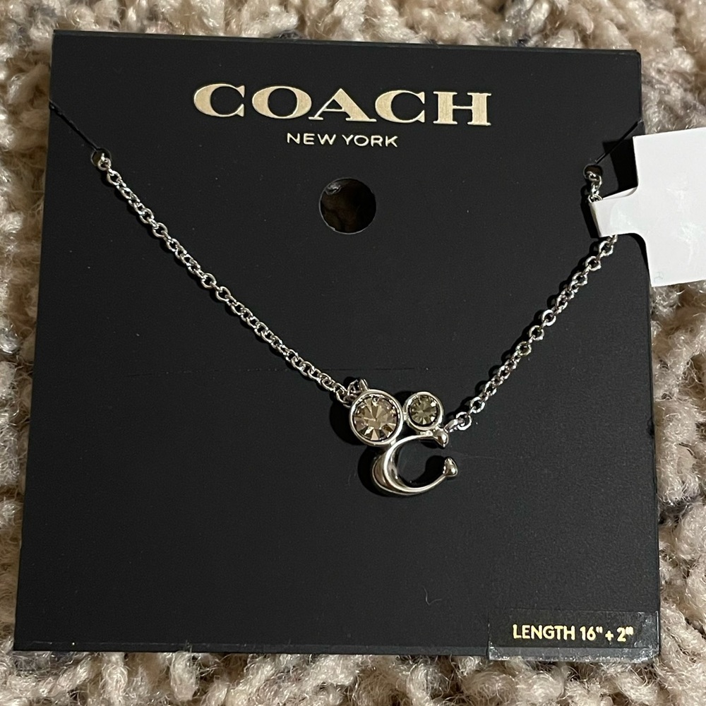 COACH SIGNATURE CRYSTAL CLUSTER NECKLACE